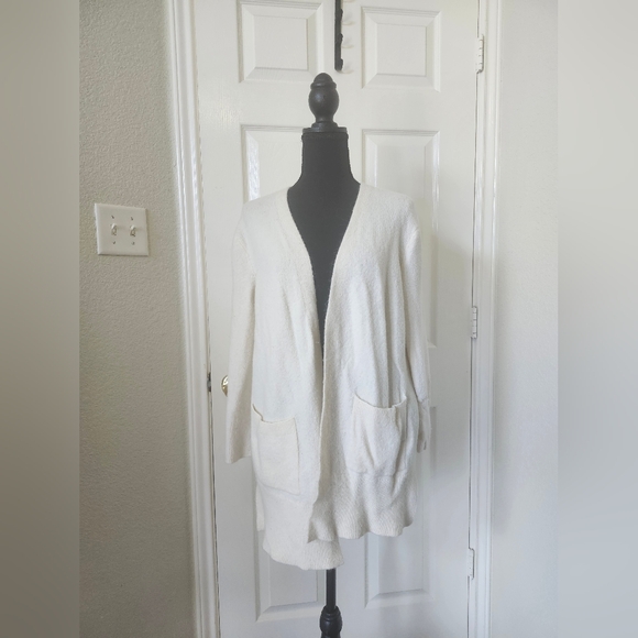 Madewell Sweaters - Madewell Soft Knit Long Cozy White Cardigan with Pockets XS